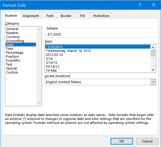 Excel Date Format