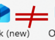Outlook (new) not equal to Outlook
